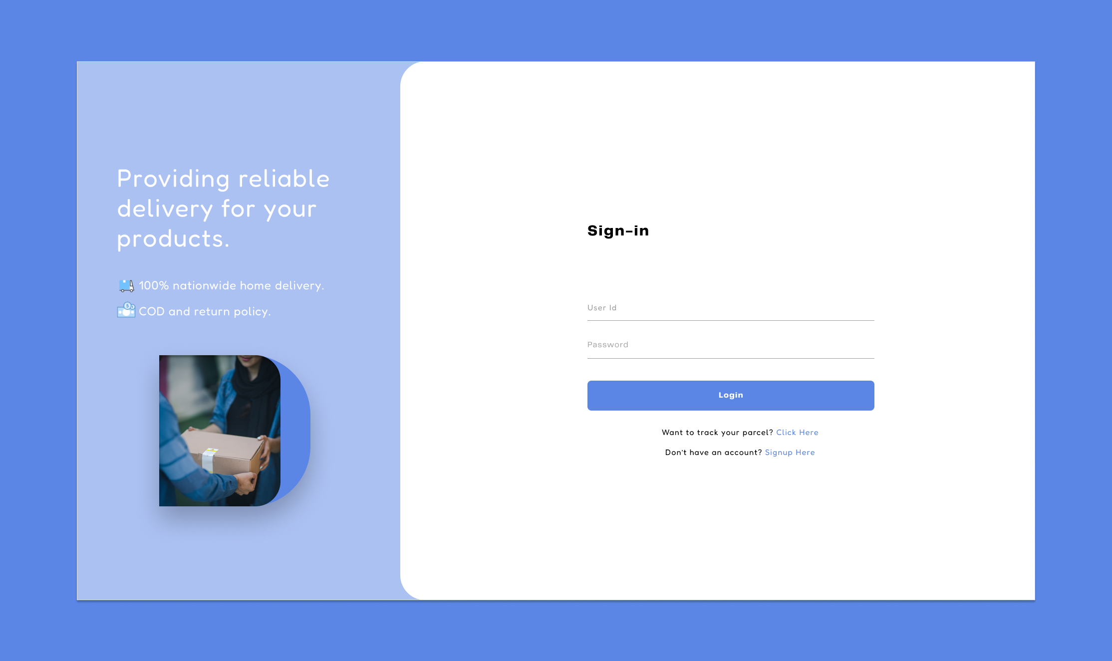 Courier system dashboard